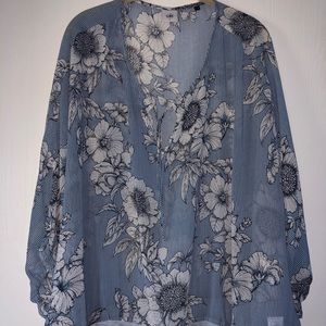 Cabi Sirena Floral Stripe Dolman Top STYLE 5387